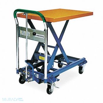 SOUTHWORTH Scissor Lift Cart 550 lb Steel Fixed, 4ZC05