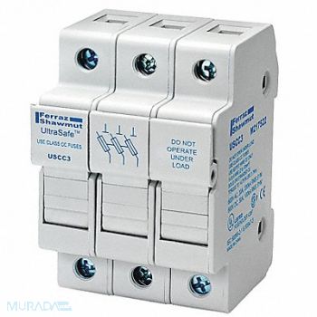 MERSEN Fuse Block 0 to 30A Class CC 3 Pole, 4ZCR2