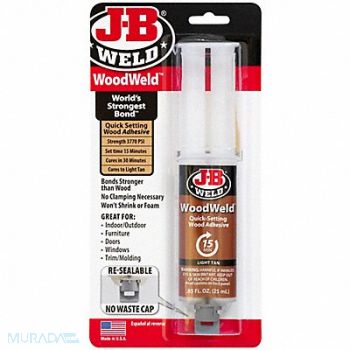 J-B WELD Epoxy Adhesive Syringe 1 1 Mix Ratio, 453U41