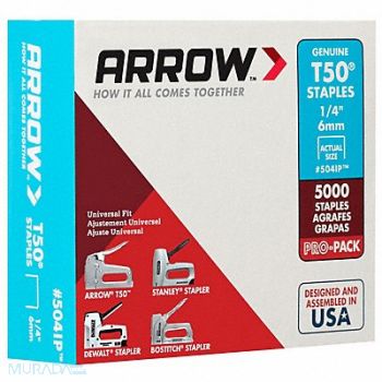 ARROW Staples T50 3/8x1/2 In L PK5000, 5KPW0