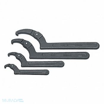 WILLIAMS Spanner Wrench Set Adj. Hook 4 Pieces, 505U94