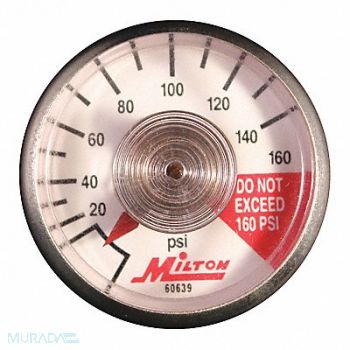 MILTON Pressure Gage Center 1/8 NPT 0-160PSI, 50DY59