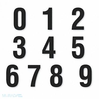 MAGNA VISUAL INC. Die Cut Number Magnets Black 1-1/2 PK108, 50KC06