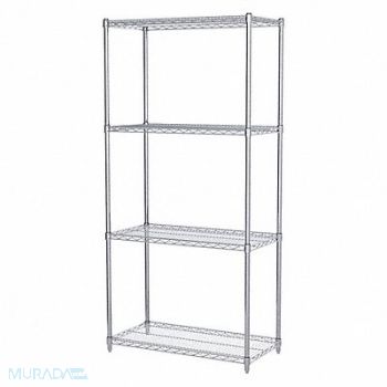 AKRO-MILS Wire Shelving Unit 18 x36 x74 4-Shelf, 50KM13