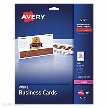AVERY Business Cards Laser 2x3.5 PK250, 50MV25