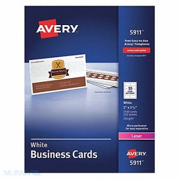 AVERY Laser Business Cards 2x3.5 PK2500, 50MV55