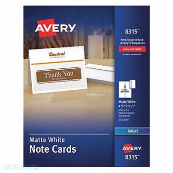 AVERY Note Cards 4.25x5.5 W/Envelopes PK60, 50MW72