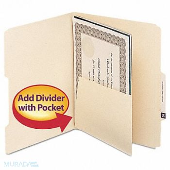 SMEAD Dividers Self Adhesive Dual Pocket PK25, 50XZ71