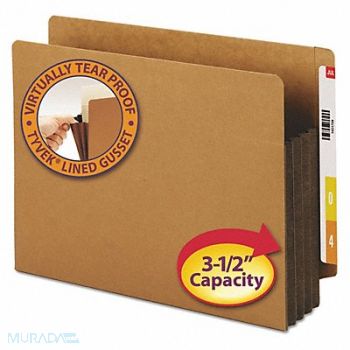 SMEAD Pocket Folder End Tab 3.5 Brown PK10, 50YA55