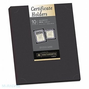 SOUTHWORTH Certificate Holder Black Linen PK10, 50YD22