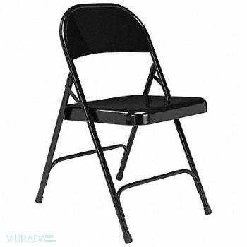 NATIONAL PUBLIC SEATING Folding Chair Steel Black PK4, 8TMR7