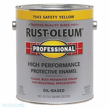 RUST-OLEUM Gloss Enamel Paint Oil Base Yellow 1 gal, 514M80