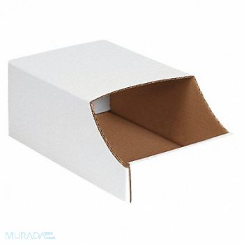 PARTNERS BRAND Bins Stackable 7x12x4 1/2 White PK50, 51DY81