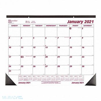BROWNLINE Desk Pad Monthly 21-3/4 x17 White, 51LH43
