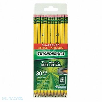 TICONDEROGA Pre Sharpened Pencil HB #2 PK30, 51UE44