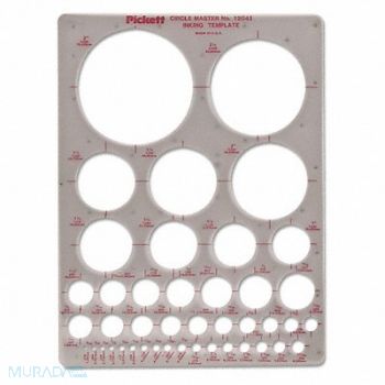 CHARTPAK Circles Stencil 7x9 Smoke, 51UW55
