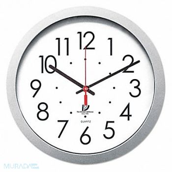 CHICAGO LIGHTHOUSE Wall Clock 14-1/2 Silver, 51VC56