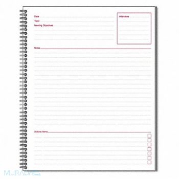 CAMBRIDGE Notebook Meetng 8-1/2 X11 Black, 51VC73