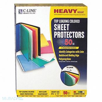 C-LINE Sheet Protector 2 Assorted PK50, 51VE58