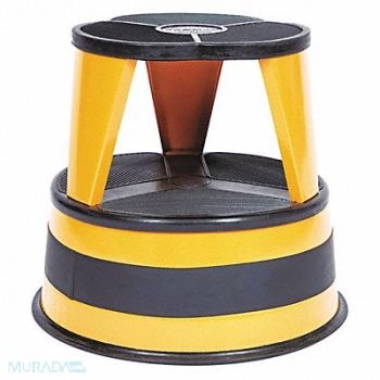 CRAMER Step Stool 2 Step Steel Rolling Orange, 51VF58