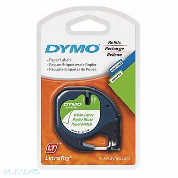 DYMO Paper Label Tape 0.5 x13 ft White PK2, 51VM36
