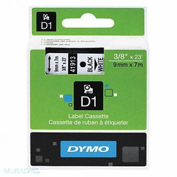 DYMO Label Tape 3/8 x 23 ft Black/White, 51VN08
