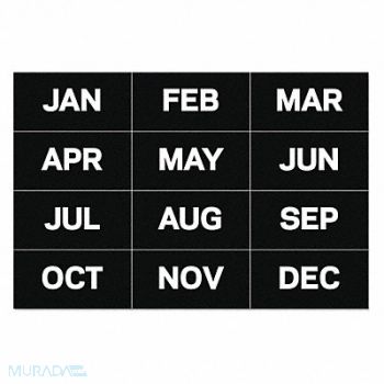MASTERVISION Magnets 12Months Black PK12, 51VY85