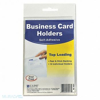 C-LINE AdhesiveBusinessCardHolders Topload PK10, 51VZ05