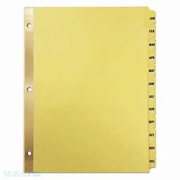 UNIVERSAL ONE Index Binder Letter Jan-Dec PK12, 51WD14