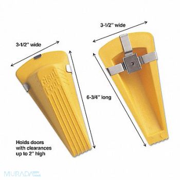 MASTER CASTER Doorstop Magnetic Giant Yellow, 51XF84
