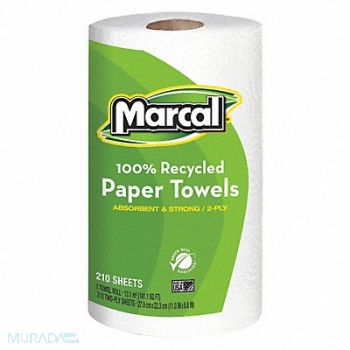 MARCAL Recycled Roll Towels White PK12, 51XG42