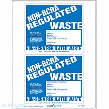 LABELMASTER Lasr Non-RCRA Regulated Waste Label PK25, 51ZM82