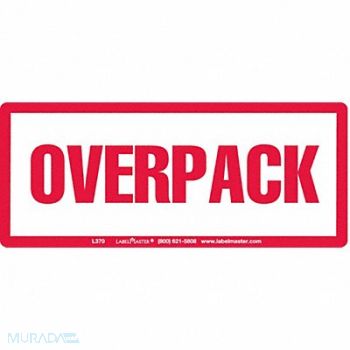 LABELMASTER Overpack Red Label 6 x2-1/2 PK50, 51ZT42