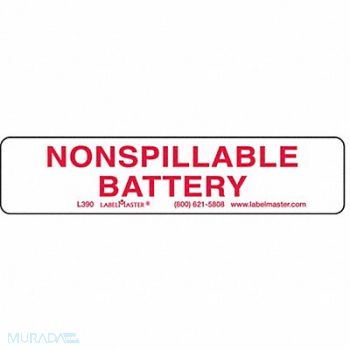 LABELMASTER Nonspillable Battery Label PK500, 51ZT44