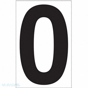 LABELMASTER White Vinyl 3.5 Numeral 0 DOT PK50, 51ZU46