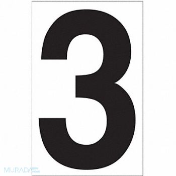 LABELMASTER White Vinyl 3.5 Numeral 3 DOT PK50, 51ZU52