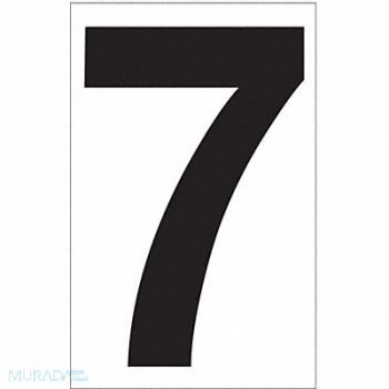 LABELMASTER White Vinyl 3.5 Numeral 7 DOT PK50, 51ZU60