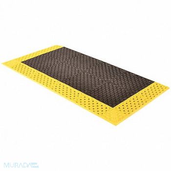 NOTRAX Drainage Mat Black wYlwBrdr 3ft. 6 x8ft., 25PK19