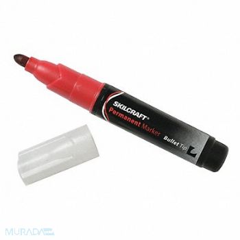 ABILITY ONE Permanent Marker Red Bullet PK12, 52CE63