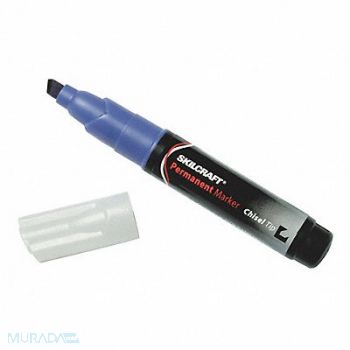 ABILITY ONE Permanent Marker Blue Chisel PK12, 52CE65