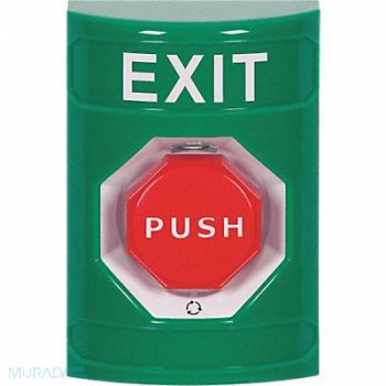 SAFETY TECHNOLOGY INTERNATIONAL Exit Push Button Green SPDT 2-7/8 D, 52CF99