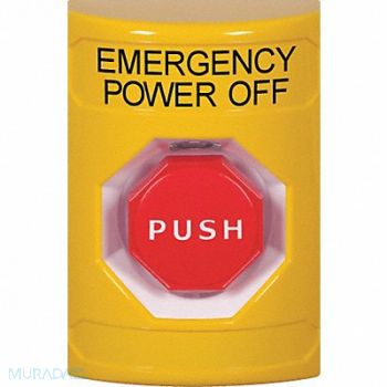 SAFETY TECHNOLOGY INTERNATIONAL Emergency Power Off Push Button Painted, 52CG17