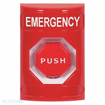 SAFETY TECHNOLOGY INTERNATIONAL Emergency Push Button Red Polycarbonate, 52CG30