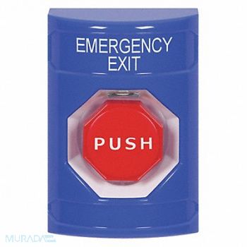 SAFETY TECHNOLOGY INTERNATIONAL Emergency Exit Push Button Blue Color, 52CG54