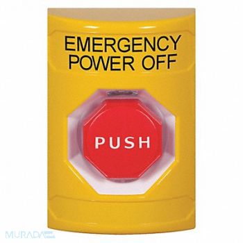 SAFETY TECHNOLOGY INTERNATIONAL Emergency Power Off Push Button Yellow, 52CG63