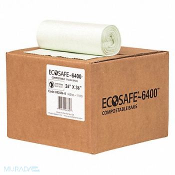 ECOSAFE-6400 Trash Bag 20 gal Green PK165, 52CG74