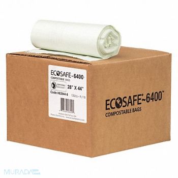 ECOSAFE-6400 Trash Bag 35 gal Green PK135, 52CG75