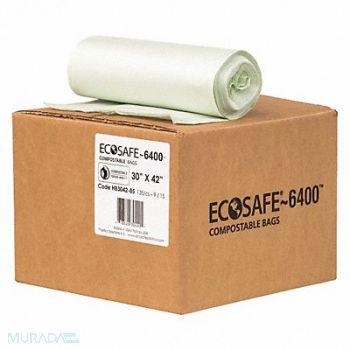ECOSAFE-6400 Trash Bag 35 gal Green PK135, 52CG76