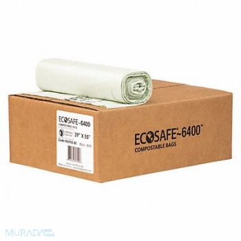 ECOSAFE-6400 Trash Bag 45 gal Green PK80, 52CG80