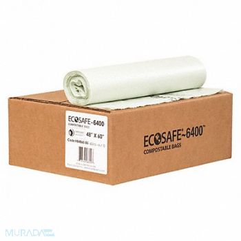 ECOSAFE-6400 Trash Bag 64 gal Green PK60, 52CG82